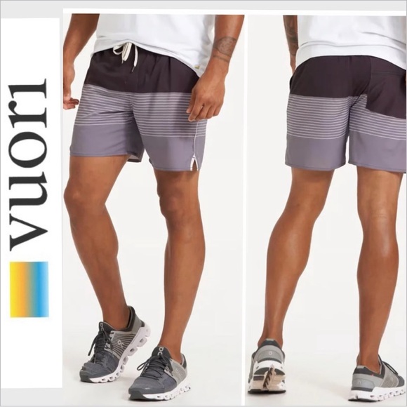 Vuori Trail Shorts Quartz Stripe lined 34x6 - Picture 1 of 9